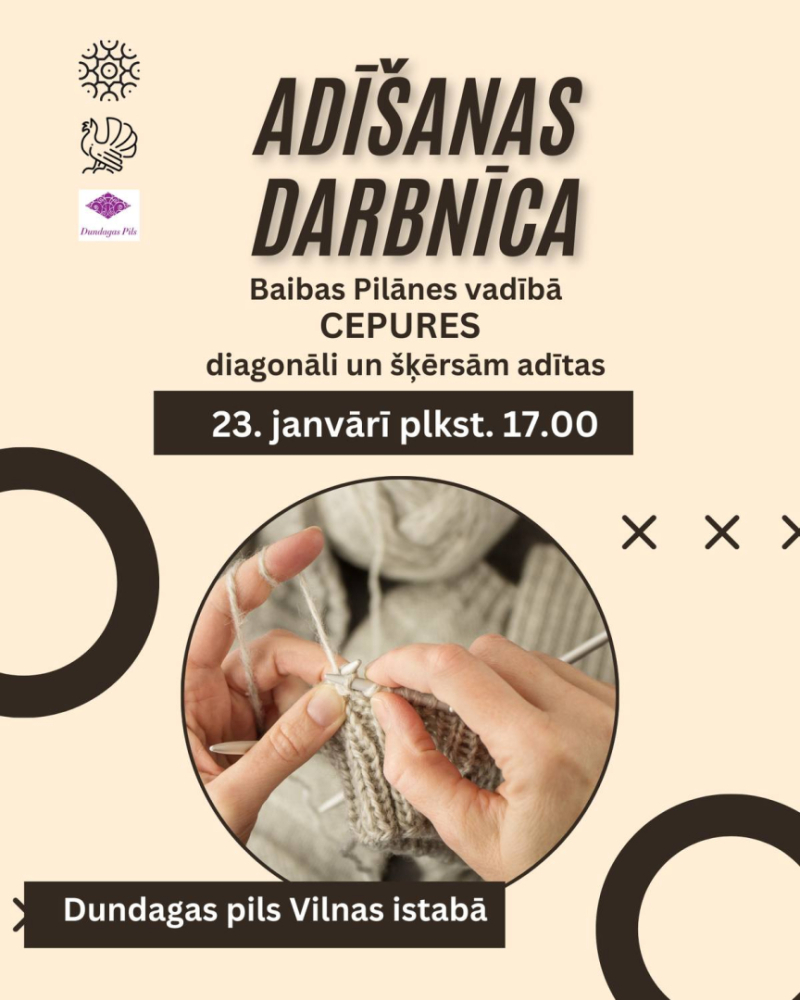 Adīšanas darbnīca Dundagā