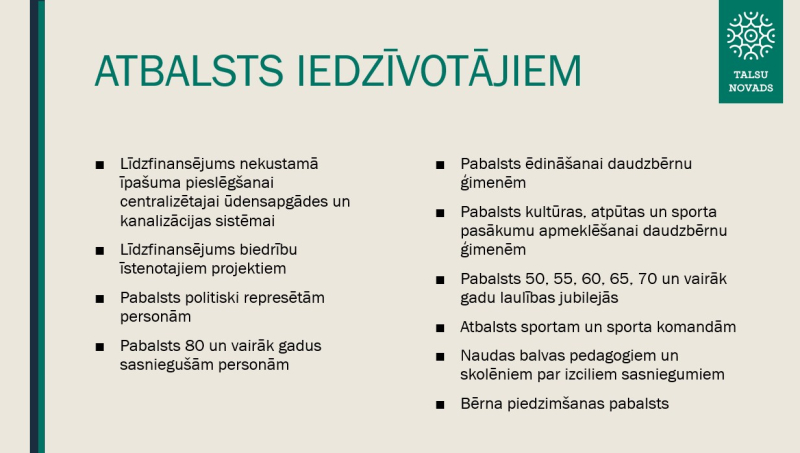 Atbalsts iedzívotājiem