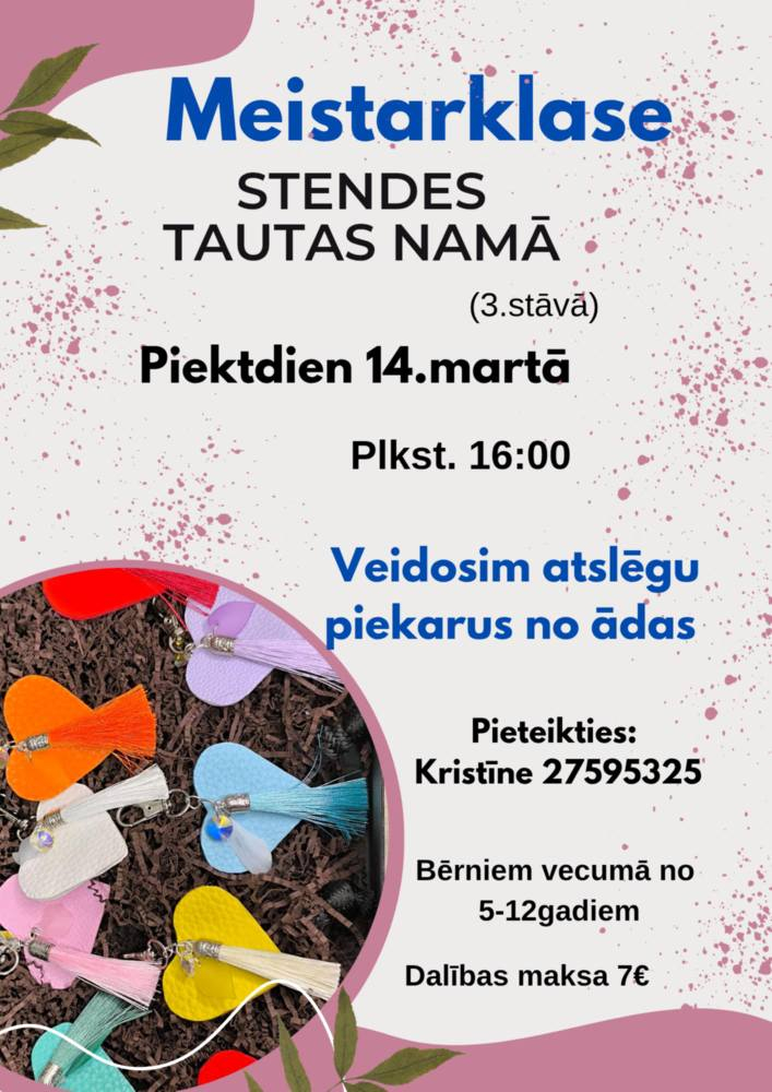 Meistarklases ādas atslēgu piekaru veidošanā