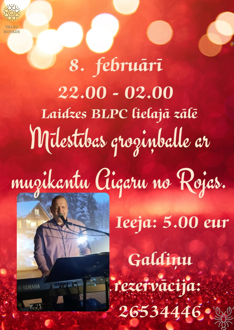 Mīlestības groziņballes ar muzikantu Aigaru no Rojas afiša