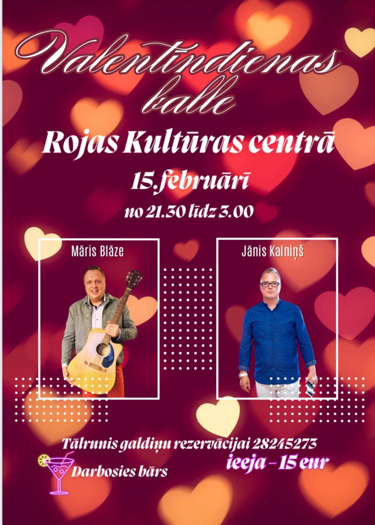 Valentīndienas ballītes Rojā afiša