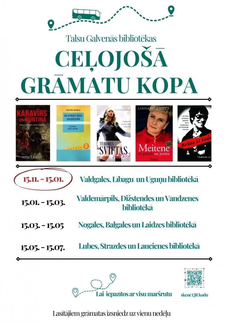 Lasītājiem pagastu bibliotēkās pieejamas nākamās ceļojošās kopas grāmatas