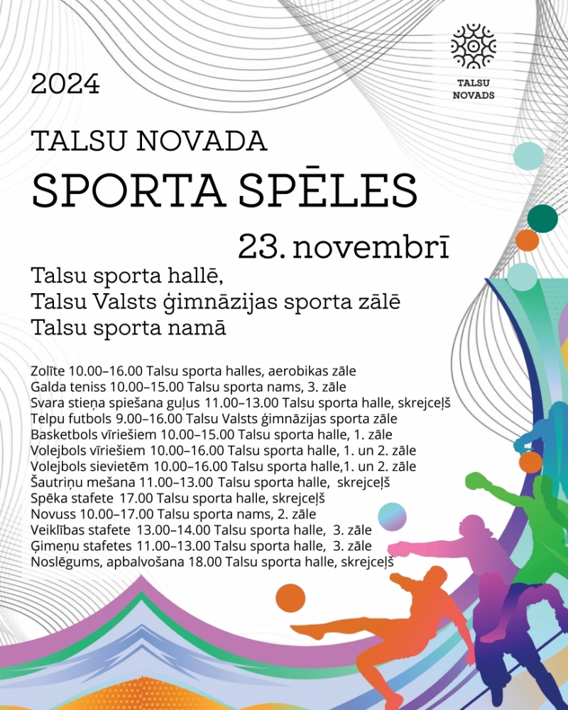 Talsu novada sporta spēles 2024 afiša