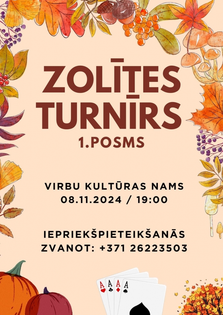 Zolītes turnīra1.posma Virbu kultūras namā afiša