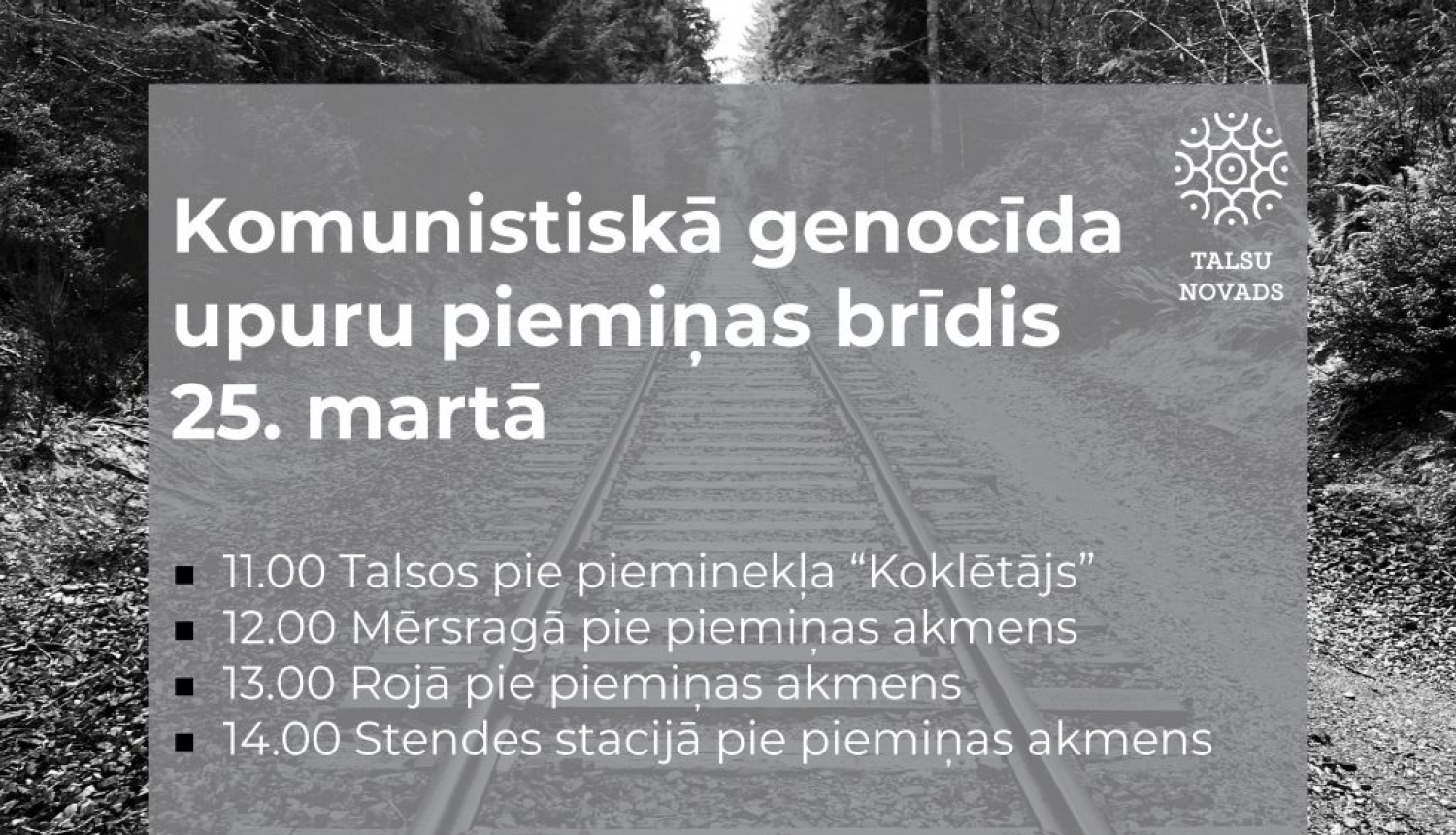 Komunistiskā genocīda upuru piemiņas dienas pasākumi Talsu novadā