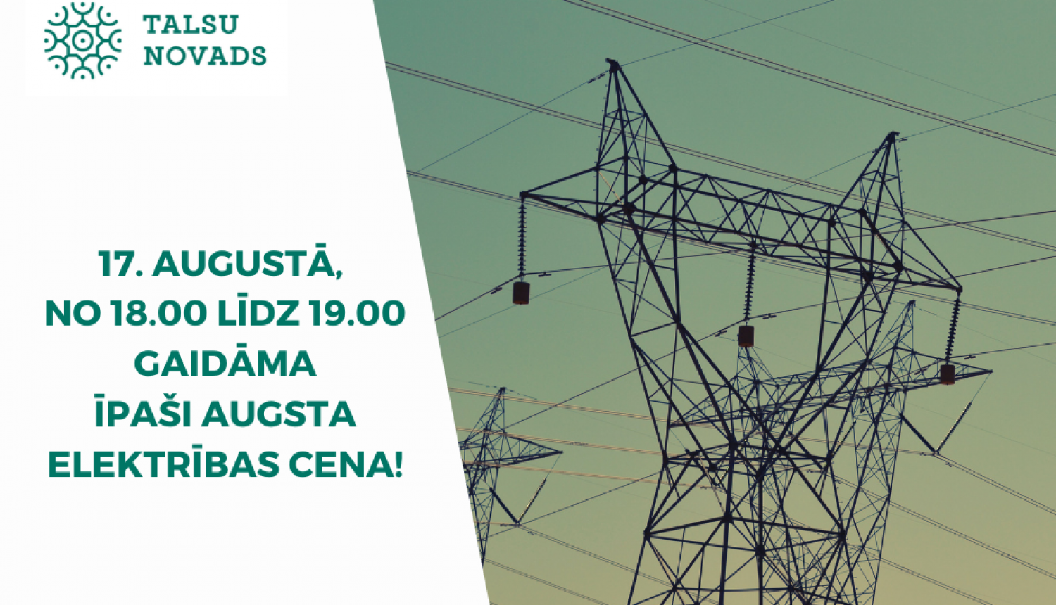 Šodien no plkst. 18.00 līdz 19.00 gaidāma īpaši augsta elektrības cena – 4.00 €/kWh informē Elektrum.